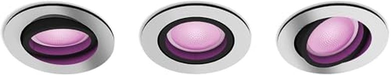 Philips Hue New Centura White and Colour Ambiance Smart Ceiling Light 3 Pack [Round - White] with Bluetooth, Works with Alexa, Google Assistant and Apple Homekit