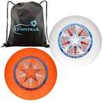 Discraft Ultra-Star 175g Ultimate Frisbee Disc 2 Pack Bundle with a Lumintrail Drawstring Bag