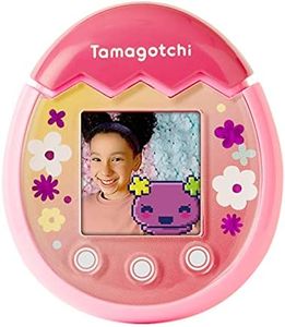 TAMAGOTCHI 42901 Bandai Pix-The Next Generation of Virtual Reality Pet with Camera, Games and Collectable Characters-Floral, Pink