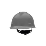 MSA 475364 V-Gard Cap Style Safety Hard Hat with Fas-Trac III Ratchet Suspension | Polyethylene Shell, Superior Impact Protection, Self Adjusting Crown Straps - Standard Size in Navy Gray