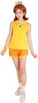 miccostumes Women's Yellow Tennis Outfit Cosplay Costume with Crown (M)