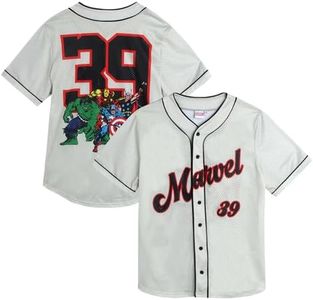 Marvel Unisex Avengers Baseball Jersey - Novelty Fashion Spider-Man Vintage Shirt - Jersey Top for Men and Women (S-4XL), Marvel Birch, Small