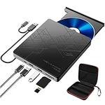 External Blu Ray CD DVD Drive USB 3.0 Type-C External CD/DVD Blu-ray Burner Writer BD Bluray Drive Drive with Storage Bag for Windows,Linux,Mac OS system