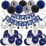 Halema Birthday Decorations Men Blu