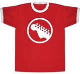 Scott Pilgrim vs. The World Rock Band Guitar Icon Red Adult T-Shirt Tee (Adult X-Large)