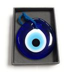 Primeone Evil Eye Beads,Lucky Charm,Nazar Boncuk,Glass Turkish Evil Eye, Greek Eye,Hanging Good Luck Protection,Evil Eye Wall Hanging,Handmade Blue Evil Eyes,Evil Eye Charm (4cm)