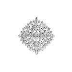 CLARA 925 Sterling Silver Cluster Adjustable Cocktail Ring | Rhodium Plated, Swiss Zirconia | Jewellery Gift for Women and Girls