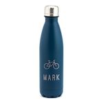 Personalised Cycling Gift for Men - Metal Water Bottle Stainless Steel Insulated Drinks Flask - 500ml