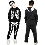 NOROZE Unisex Kids Boys Halloween Skeleton Tracksuit Set Girls Skull Bones Printed Tracksuit 2 Piece Sets Hoodie With Joggers Pants (13 Years, Skeleton Black)