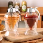 AMZTEMU Honey pot, Honey dispenser drip free, Honey jar, Syrup dispenser, Honey container -diamond shape -Acrylic(200ml)