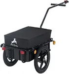 Aosom Bicycle Cargo Trailer with Removable Box and Waterproof Cover, Bike Wagon Trailer with Two 16in Wheels