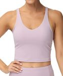 Dragon Fit Sports Bra for Women Longline Padded Yoga Bra Medium Impact Crop Tank Tops for Workout,Fitness,Running Light Purple