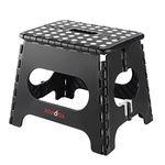 Folding Step Stool, 11 Inch Foot Stool for Kids Adults - Holds Up to 330 lbs, Lightweight Foldable Step Stool with Anti-Slip Surface, Carry Handle for Home Indoor Outdoor