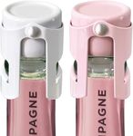 HYZ Champagne Stoppers - Stainless Steel Sparkling Wine Bottle Stopper with Pure Silicone Air Tight Seal - Professional Wine Saver for Champagne，Prosecco and Cava (1*White 1*Pink)