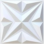 MIX3D Decorative 3D Wall Panels, PVC Star Textured Wall Panels for Interior Wall Décor 19.7"x19.7" White Pack of 12 Tiles Cover 32 Sq. Ft