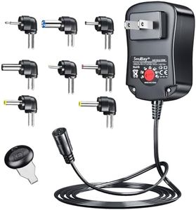 SoulBay 15W Universal AC Adapter 3V 4.5V 5V 6V 7.5V 9V 1500mA 12V 1250mA DC Switching Power Supply for CCTV Security IP Camera Keyboard Speaker Router Household Electronics, 12W Compatible