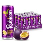 Rubicon Sparkling Passion Fruit Beverage | Pack of 12, 355 ml Cans | Fruit Flavour Carbonated Drink | 90 Calories per Can | Made with Real Fruit Juice | Allergen-Free | Vegan Friendly| No Artificial Sweeteners