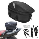 Motorcycle Tail Bag,Multifunctional PU Leather Seat Bag Saddle Bag Half/Small Helmet Storage for On/Off Road Street Bike Motocross ATV Quad Scooter