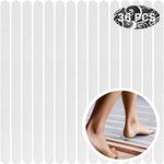 36pcs Transparent Non-Slip Strip Stickers, Anti Slip Grip Stickers, Non Slip Bath Mat Shower Stickers Clear & Non-Abrasive Textured Baby Bath Stickers for a Better Grip adhesive - 20mm x 380mm
