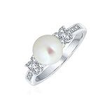 Bling Jewelry Flower CZ Pearl Engag