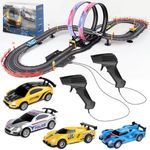 Slot Car Race Track Set, 19ft Elect