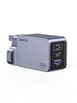 UGREEN USB C Charger 100W Fast Charger Plug Nexode Pro 3-Port GaN Charger PPS Fast Charging Compact Adapter Compatible with MacBook Pro/Air, iPad, iPhone 17 Pro/Air/17/16/15, Galaxy S24, Pixel, etc