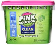 Pink Solution Clean Natural All-Purpose Cleaner, Concentrated Cleaning Paste for Glass, Floors, Carpets and Stainless Steel, Pet and Baby-Safe, Natural, Non-Toxic Ingredients, Unscented (2L)