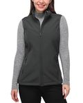 33,000ft Women's Softshell Full Zip Gilet Fleece Lined Windproof Vest Outerwear Lightweight Sleeveless Jacket for Running Hiking Golf Dark Grey XL/UK 16