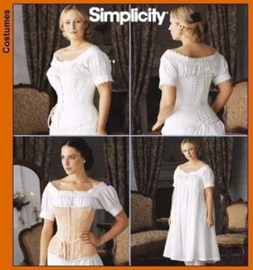 Simplicity Sewing Pattern 7215 Fashion Historian Misses' Chemise and Corset Sizes 14, 16, 18, 20