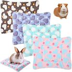 4 Pieces Rabbit Bunny Bed 10 x 11 Inch Guinea Pig Bed Mats Plush Bunny Pad Mats Small Animal Dog Cat Bed Dog Crate Kennel Pad Mat Hamster Cozy Dog Bed Mat for Small Animal (Heart Pattern)