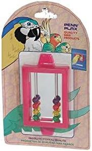 Penn-Plax Bird Life - Mirror with Beads Toy | Easy to Attach to Any Bird Cage | Keep Your Birds Entertained and Stimulated (BA507)