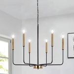 ETONIMERR Modern Farmhouse Chandeliers Ceiling Lights 6 Light, 26 in Farmhouse Chandelier, Rustic Industrial Iron Light Fixtures Ceiling Chandelier for Dining Room,Kitchen, Foyer, Living Room, Bedroom