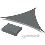 HEYOMART Sun Shade Sail Waterproof Outdoor Garden Patio Party Sunscreen Awning 2x2x2m Triangle Canopy 98% UV Block with Free Rope, Grey