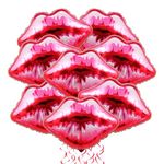 8Pcs Big Red Lip Balloons,30 Inch Lips Kiss Balloons for Galentines Day Marriage Valentine's Day Wedding Party Marriage Engagement Pink Girl Spa Party