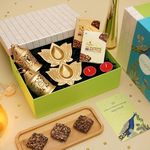 Loopify Premium Diwali Gift Hamper With 5 Items -Metal Lotus Diyas,Scented Soy Wax Tea Lights, Intricately Handcrafted Metal Lanterns, Dry Fruit Chocolate Brittles , Greeting Card-Diwali Gift Set For Gifting