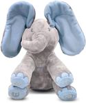 Dimple Kyle Elephant Stuffed Animal Toy - Animated Plush Blue Singing Elephant, Interactive Musical Peek-a-Boo for Babies and Kids, Perfect for Toddlers, Ages 0 and Up