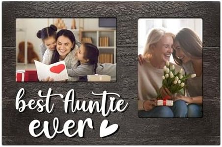 JNDJE Aunt Gifts, Christmas Aunt Gift from Niece, Birthday Gifts for Aunt 3D Photo Frame Hold 4x6 Inches Two Photos - Great Aunt Gifts Picture Frame Present for Mothers Day