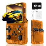 Blidinner R36S Retro Handheld Games Console -With Open Source Linux System,3000mAh Battery,3.5 Inch HD Screen,64G TF Card,20,000+ Classic Games,Portable Mini Game Console for Teens and Adults-Orange