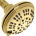 ShowerMaxx Luxury Spa Shower Head Provides Best High Pressure with 6 Settings with Water Saver Mode - Premium Polished Brass Finish - Showerhead Includes Adjustable Swivel Joint & Free Teflon Tape