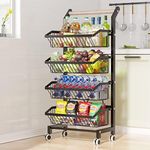 COVAODQ Snack Cart with Wheels 4-Ti