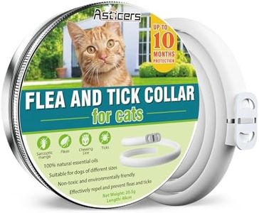 Collier Anti-puces pour Chat, Sûr Et Efficace Collier Anti Tique Chat, Fabriqué avec des Huiles Essentielles Naturelles, Adapté Aux Petits, Moyens Et Grands Chats, Efficace Pendant 10 Mois (48cm)