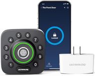 U-Bolt Pro Bluetooth Enabled Fingerprint and Keypad Smart Deadbolt + Bridge WiFi Adaptor | 6-in-1 Keyless Entry | Control Remotely Via Smartphone | Fingerprint ID | Anti-peep Code | Auto Unlock & Lock