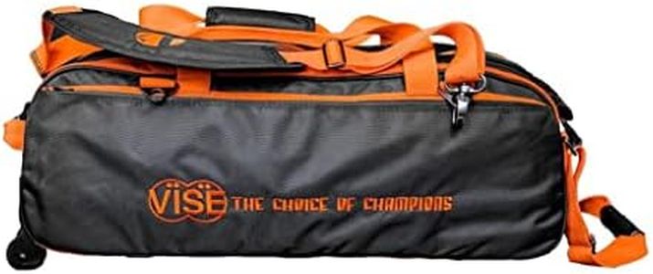 Vise Clear Top 3 Ball Tote Roller Bowling Bag- Black/Orange