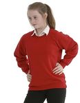 EX M&S Boys Girls Unisex School Crew Neck Round Neck Sweatshirt Uniform Ages 3-13 Years Red