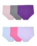 Fruit of the Loom Women's Breathable Underwear, Moisture Wicking Keeps You Cool & Comfortable, Available in Plus Size, Cotton Mesh - Brief - 6 Pack - Colors May Vary, 9