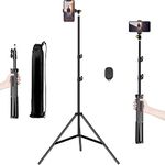 Selfie Stick Tripod, 65" Extendable Tall Camera Cell Phone Tripod Stand with Remote for iPhone 15 14 13 12 11 Pro Max Samsung Galaxy S23 S22 S21