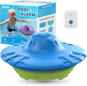 Pool Alarm with Indoor Receiver, 110dB Ultra Loud Floating Alarm for Inground & Above Ground Pools, Adjustable Sensitivity for Backyard Water Safety with Children & Pets, Navy-Mint
