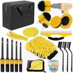 20pcs Car Detailing Brush Set Drill Brush Attachments Kit, Car Detailing Drill Brush Set with Cleaning Gel, Car Cleaning Tools Kit For Car Interior & Exterior, Tire Wheel, Dashboard Air Conditioner