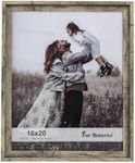 Fun Memories Rustic 16x20 Picture Frame, Wood Picture Frame with HD Plexiglass Set, Farmhouse Wood Pattern Frame Wall Mounting or Table Display for Photos Posters (Blueish-Gray)