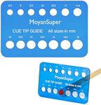 MoyanSuper Cue Tip Gauge for Billiards, Measures 8.5mm–15mm Plastic Cue Tip Sizer for Pool, Snooker, Break Cues Lightweight & Compact (5.1" x 3.3", 28g)